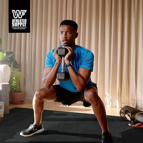 Miniatura 7 de WF Athletic Supply Alfombrillas de ejercicio grandes de alta calidad, alfombrillas de entrenamiento de 0.276 in para gimnasio en casa, gruesas,