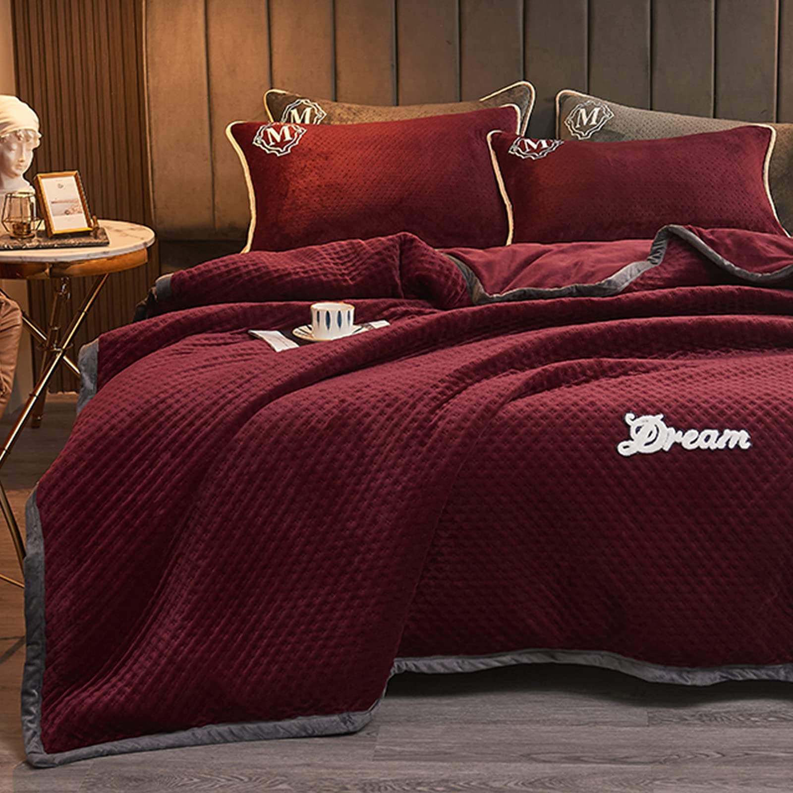 Couverture de courtepointe luxe texturé en velours épais chaud 100x150