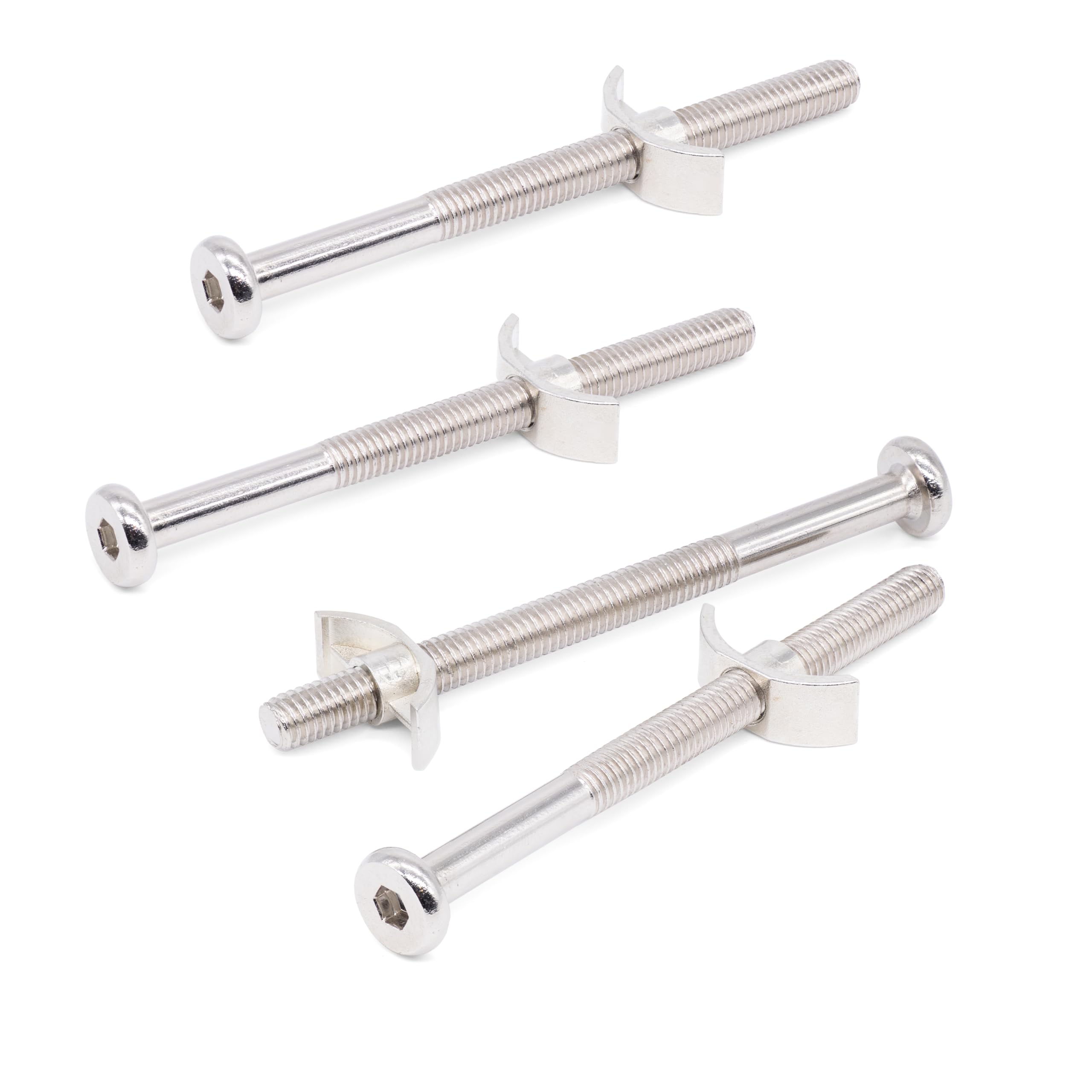 H-BOLT M6 Furniture Bolt With M6 Lunar Nut Set (4, 75mm Bolts + Nuts)