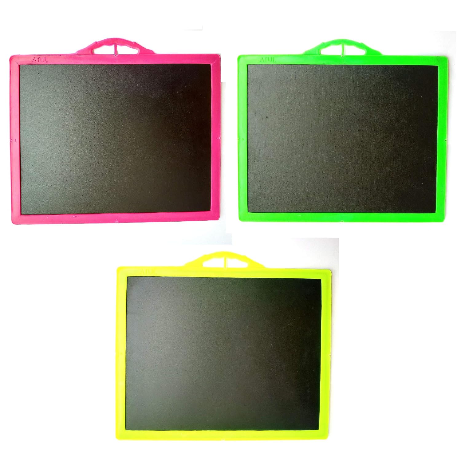 BRAND HOME™ (Pack of 3 PCS) Black Board Double Sider Slate for Kids and Children Educational (Random Colours)