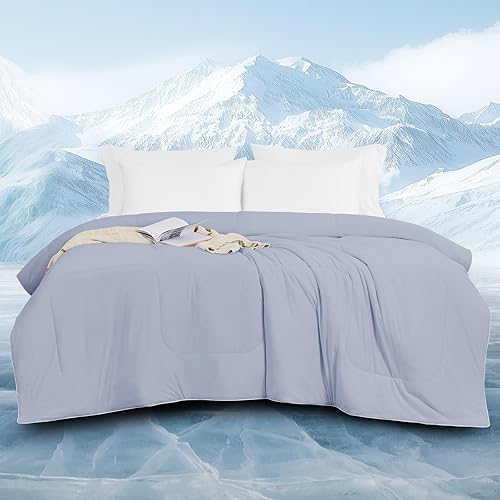 Miniatura 8 de downluxe Edredón refrescante tamaño Queen, mantas refrescantes para personas que duermen con calor, manta fría, edredón de verano con fibra de