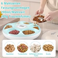 Ownpets Automata Macska Etetőtál Nedves és Száraz Eledelhez - 6 Adagos Időzíthető Etető Hűtőakkukkal, Mancsbarát Kialakítás, Kisebb Fajtákna 5