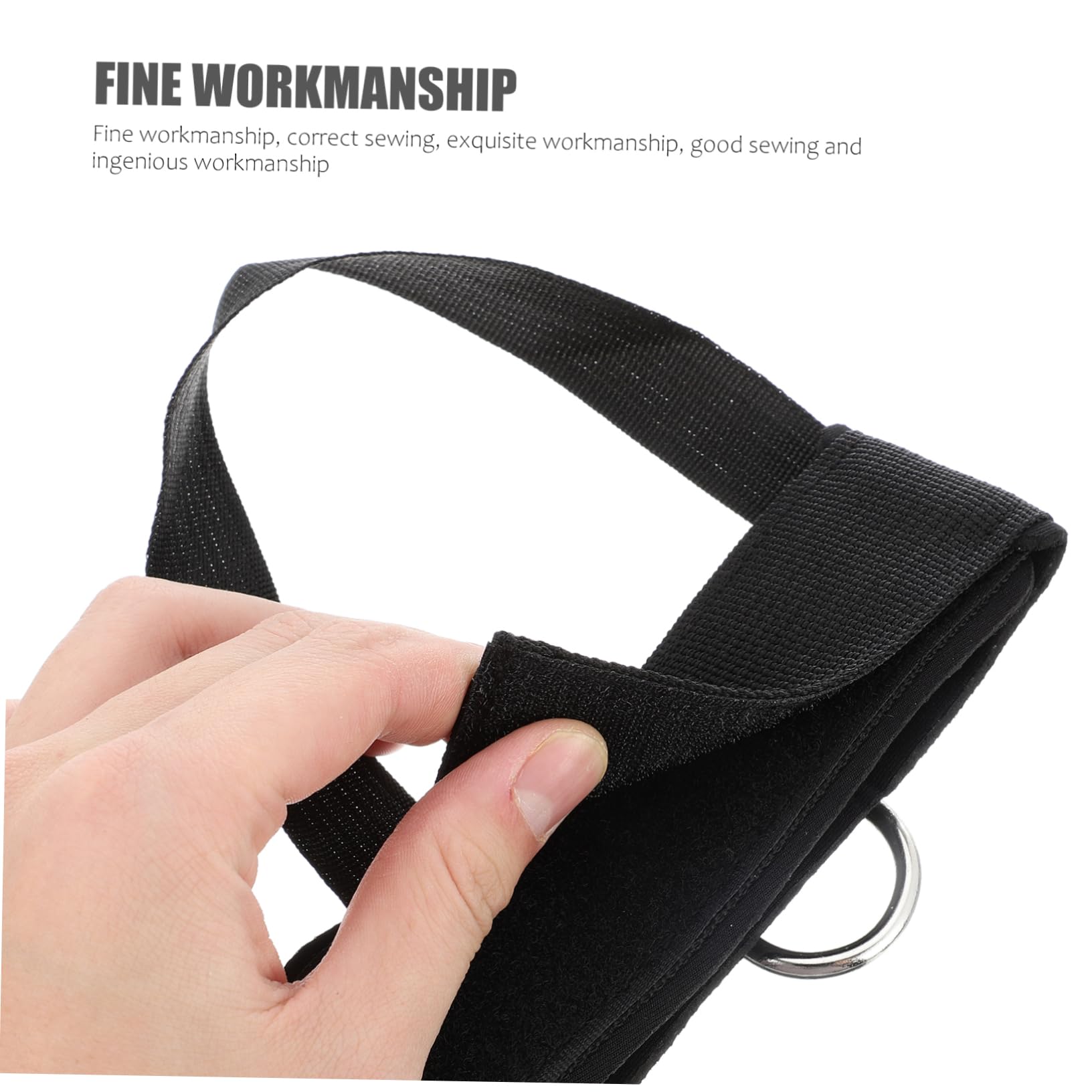 Set di Bande Elastiche Fitness 20lbs per Allenamento, Nero | Tessuto Oxford e Corda in Lattice, Dimensione Regolabile, Esercizi a Piedi e Uso Outdoor