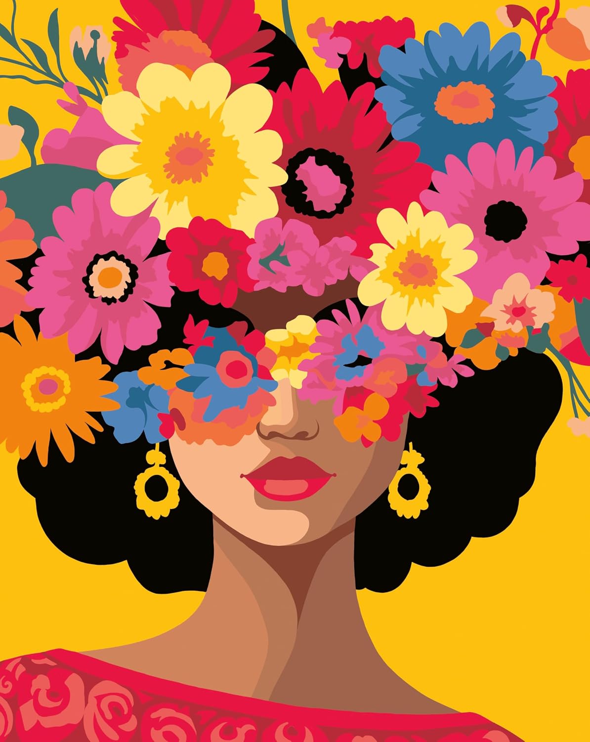 Ravensburger CreArt Blooming Beauty Paint‑by‑Number Kit for Adults - Complete Premium Set with 19 Acrylic Paints, Brushes & Gloss Varnish - Relaxing Creative Hobby - Ages 12+