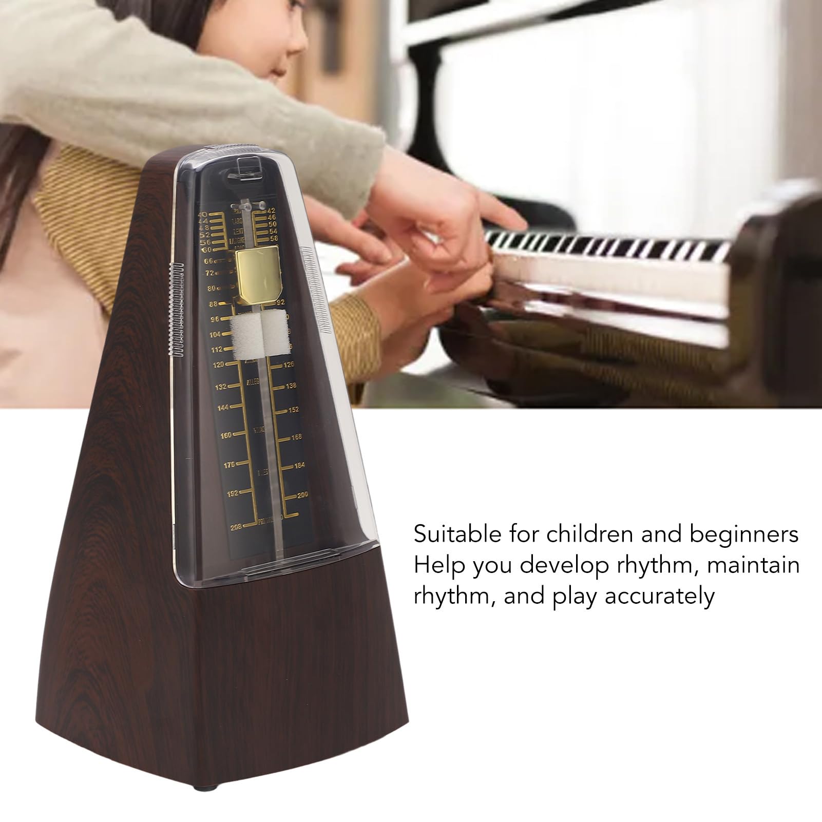 Mechanical Metronome 40 To 208 Bpm Elegant Design Music Timer Precise Rhythm for Piano Violin Guitar Bass Drums