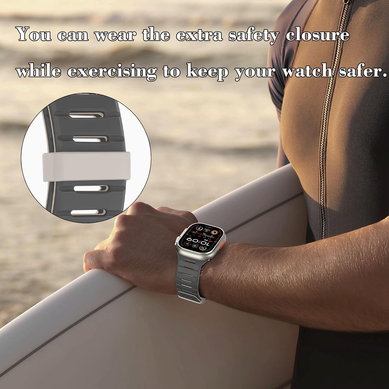 HITZEE Double Sided Reversible Magnetic Band Compatible with Apple Watch Band 49/46(S11/10)/45/44/42mm, Breathable Soft Band for iWatch Ultra 3/2/1 SE3-1 Series 11 10 9 8 7 6-1, Beige/Gray