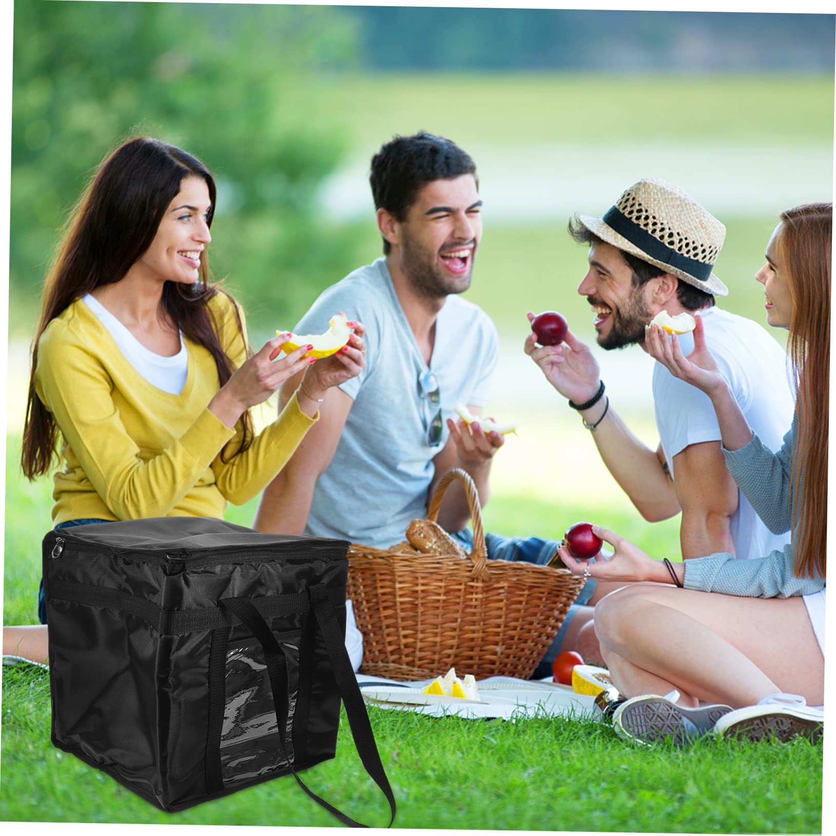 3pcs Glacière Portable Pack de Glace Sacs d'épicerie Pliables Pack de Glace pour Sacs de Nourriture pour Aliments Chauds Transporteur de Boissons Sac d'épicerie Sac de Stockage des Aliments Sac Ther