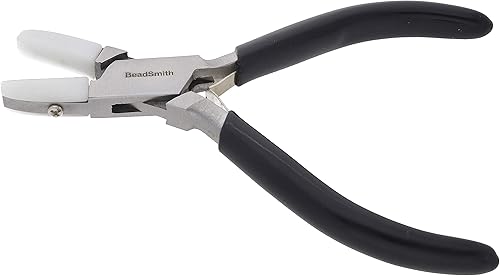 Miniatura 6 de The Beadsmith Alicates de mandíbula de nailon de doble punta plana, 5 pulgadas (5.000 in), mango de agarre cómodo de vinilo negro con resortes de
