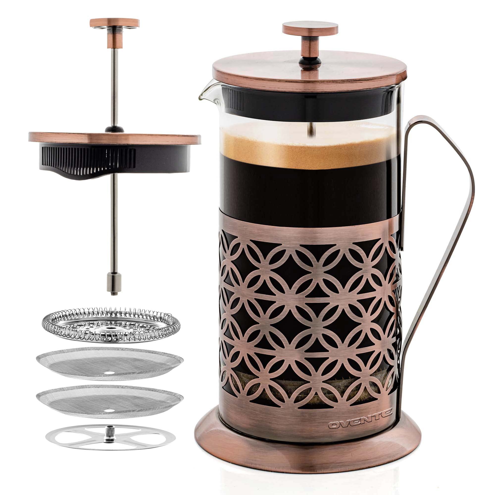 Cafetière en acier inoxydable Ovente - Idéale pour infuser du café et du thé 34 Ounce cuivré