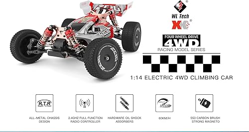Miniatura 4 de WLtoys Coche RC de alta velocidad 144001 114 60KMH 2.4G RC Car 4WD eléctrico de alta velocidad Off-Road Control remoto Racing Drift Toys Car 114