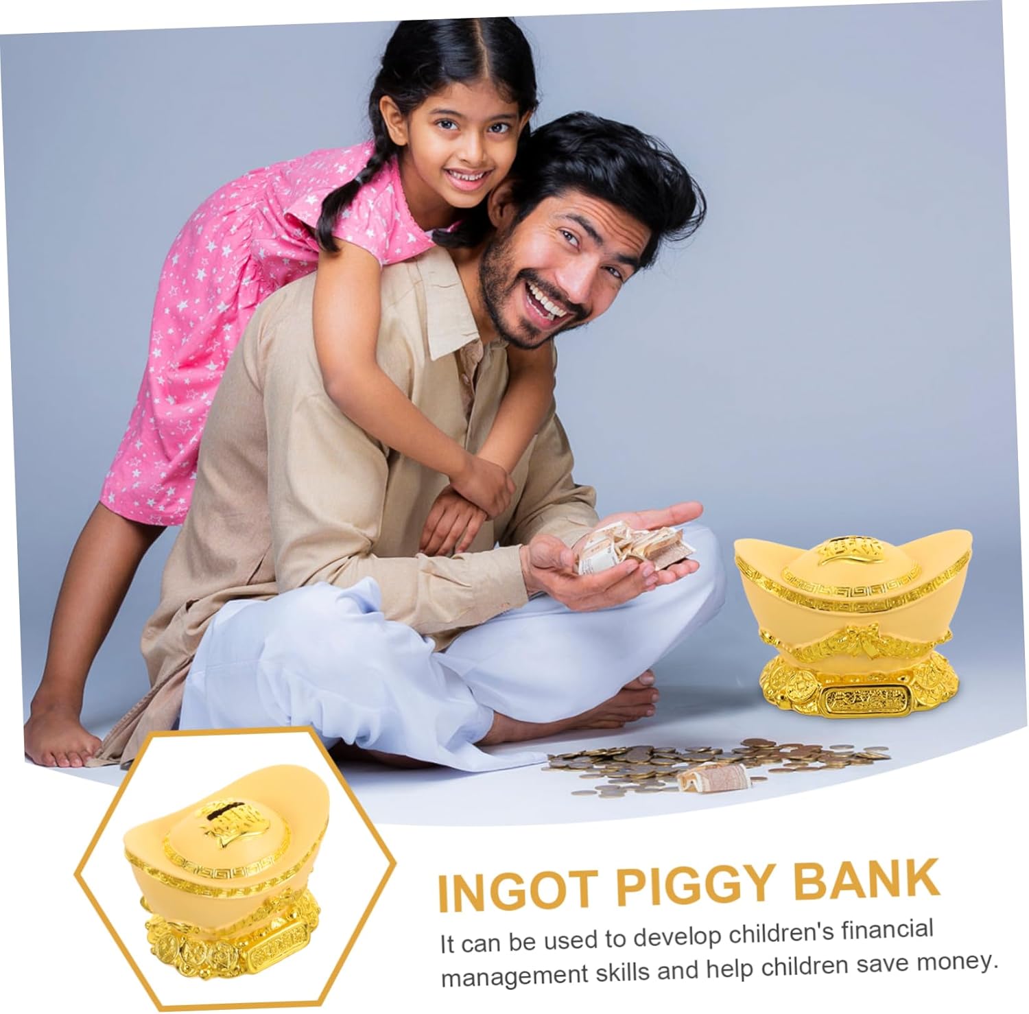 Alipis Shaped Money Bank Ornament Piggy Bank Counter for Adults Resin Material Home Decor