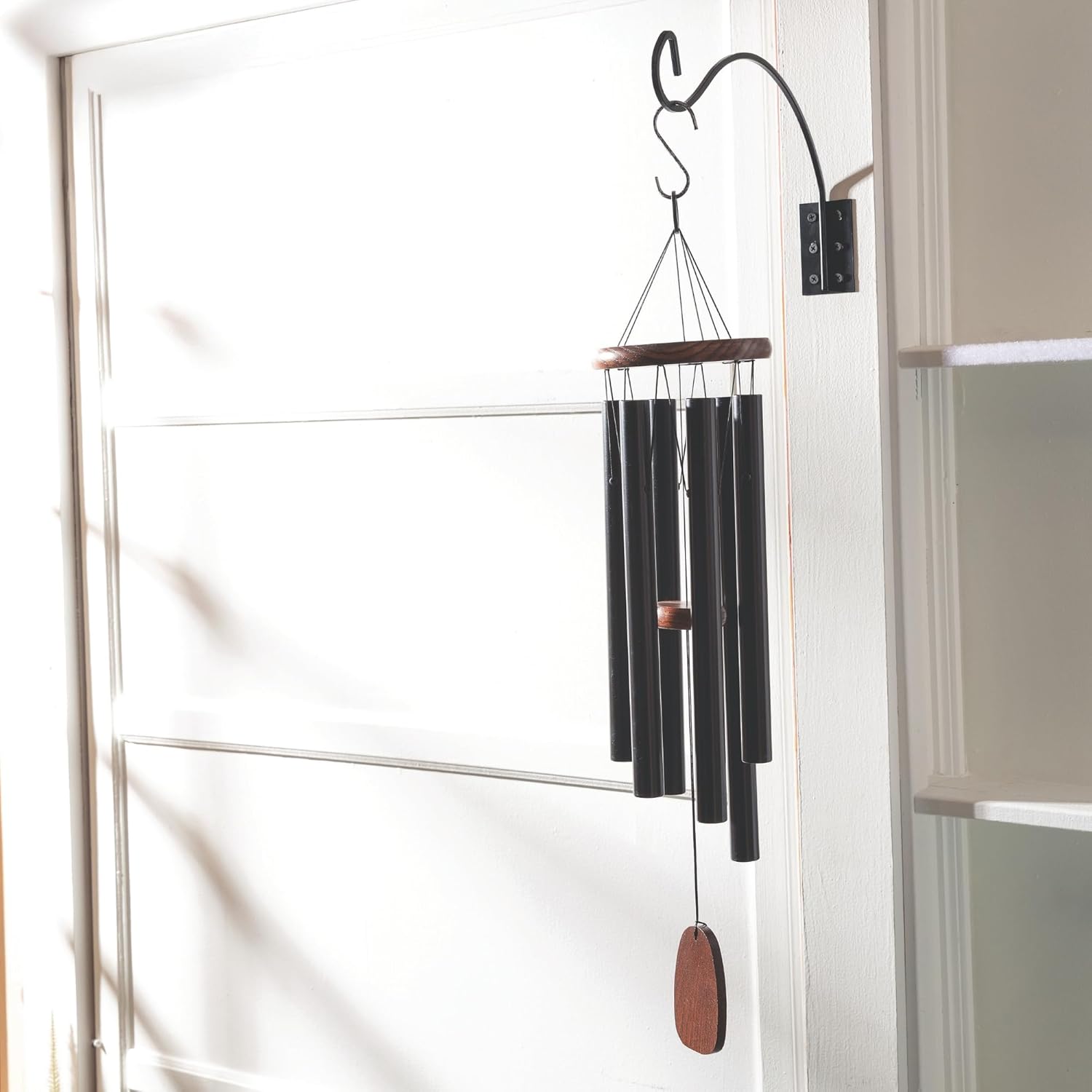 Woodstock Chimes Amazing Grace Wind Chime with Outdoor Wall Bracket, 24" Bronze Chime & Black Iron Hanger, Garden Patio Porch Memorial Gift Set for Loved Ones