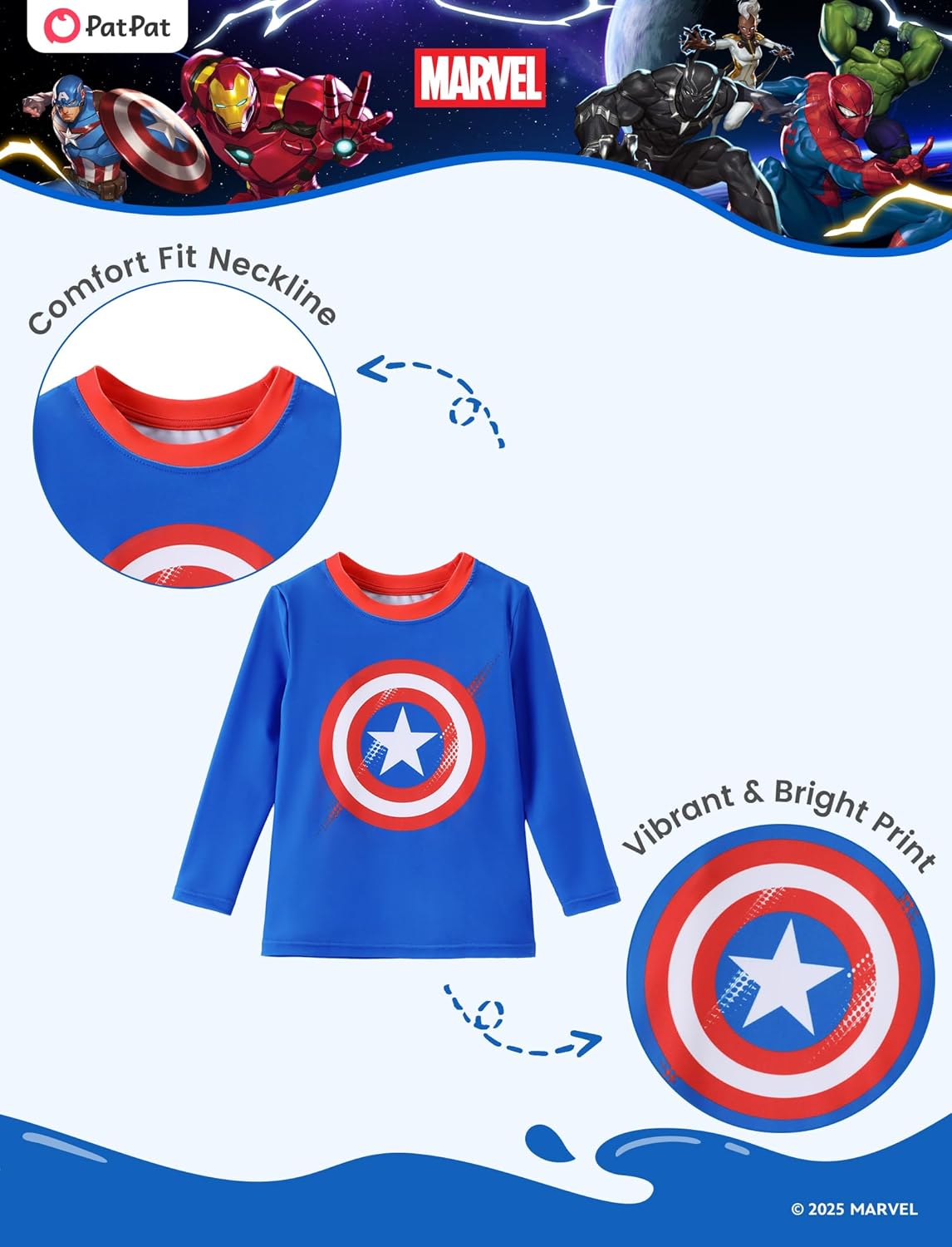 Disney Marvel Spiderman Swimsuit Rash Guard Shirt & Swim Trunks Stitch Boys Swim Set UPF 50+ Summer Kids Bathing Suit 3M-13T