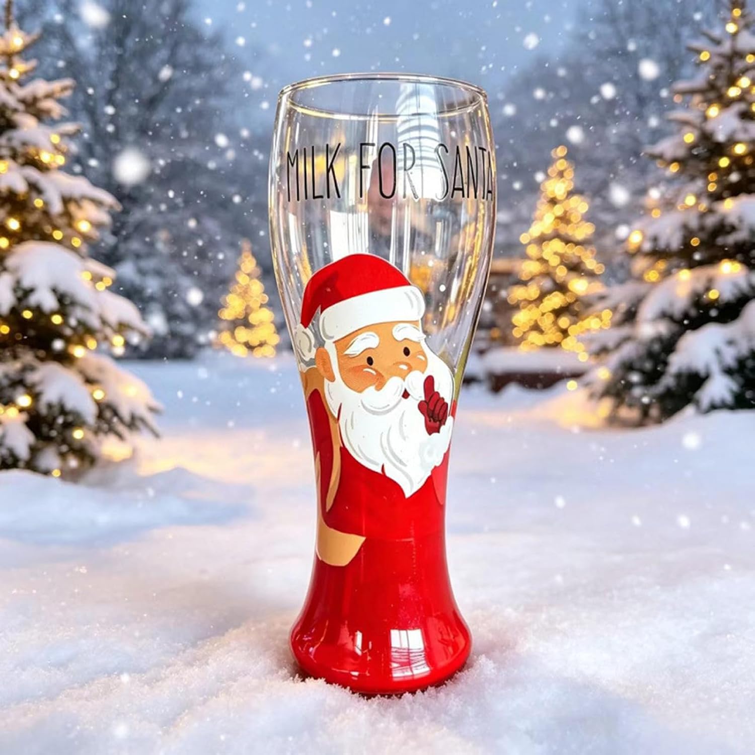 Milk for Santa Christmas Glass, S