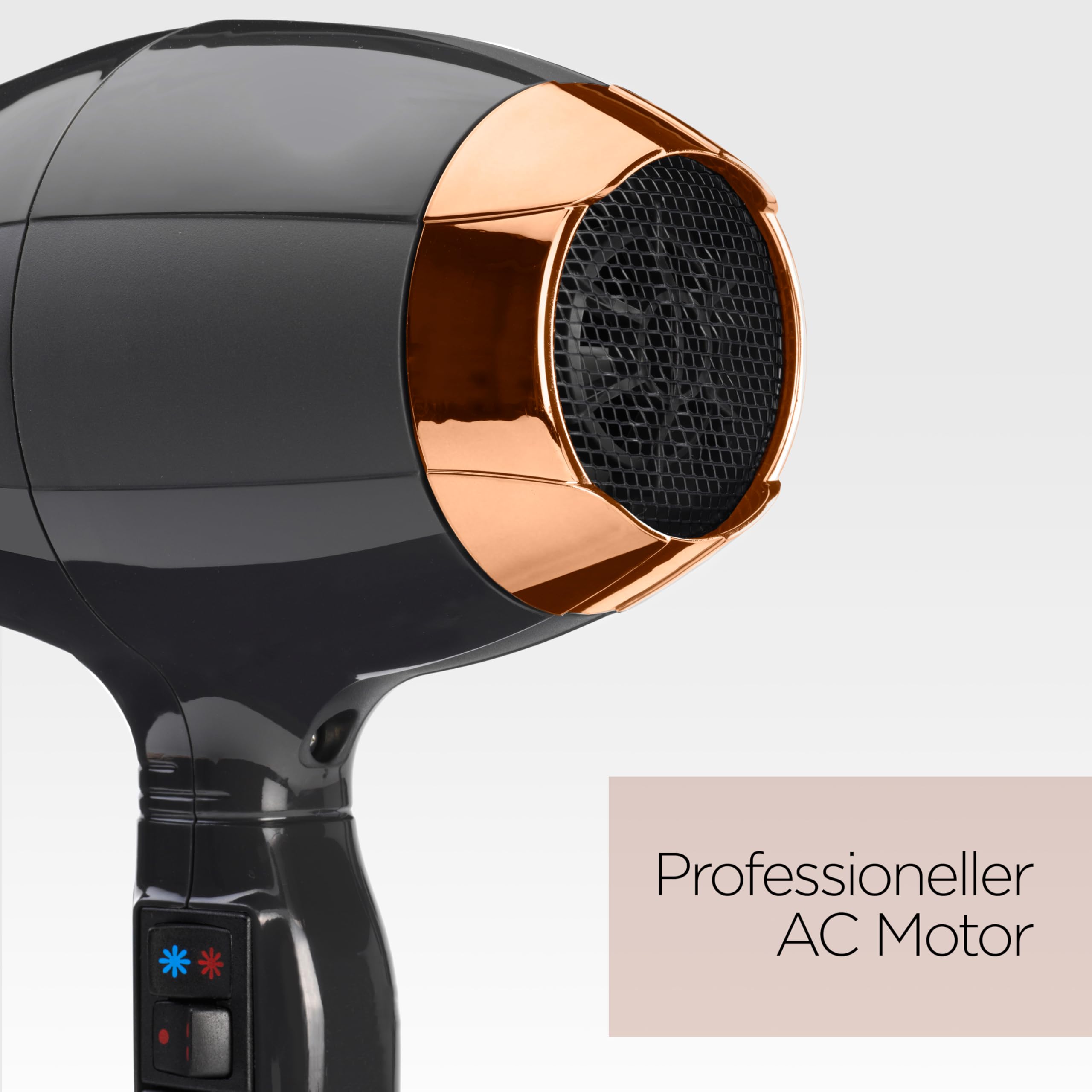 BaByliss Italian Air Pro Föhn mit Diffusor – Hergestellt in Italien, 2200W Hochleistungs-Haarföhn, Ionen Anti-Frizz-Technologie, 2 Temperatur- und 2 Geschwindigkeitsstufen, Schwarz, 6719DE