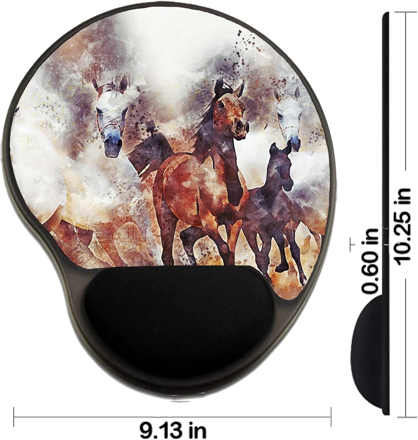 MSD Mousepad Wrist Rest Protected Mouse Pads/Mat with Wrist Support, Design for Horse Cowboy Nature Dust Rope Ranch Animal Beauty Gallop Corral Western Out