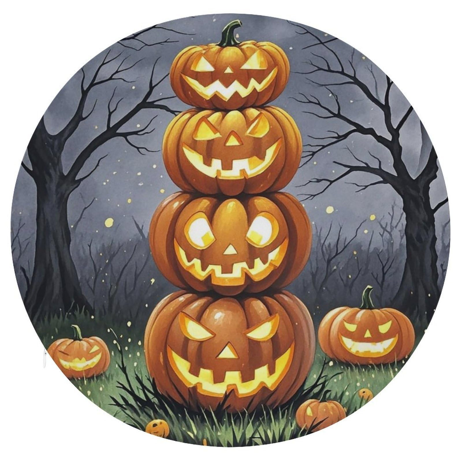 LZQPOEAS Pumpkin Pumpkin Pumpkin Swivel Seat Cushion with Supportive Memory Foam Comfort Round Bar Stool Cushion 15.3" Diameter Rotating Seat Cushions Fashion Chair Pad for Car Office Home