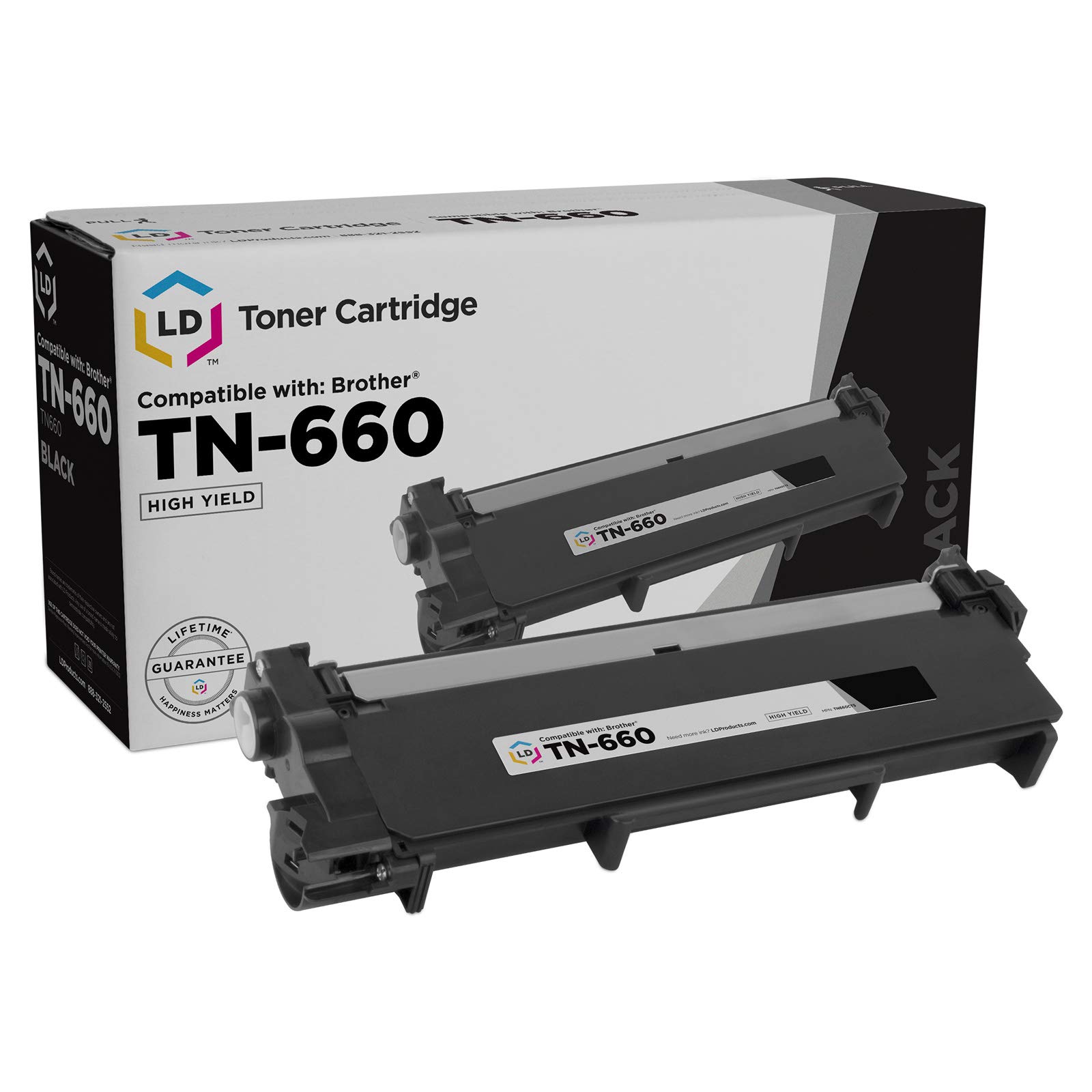 LD Black TN660 TN660 High Yield Toner for Brother DCP Series DCP-L2520DW DCP-L2540D Compatible with MFC Multifunction Printers MFC-L2680W MFC-L2685DW