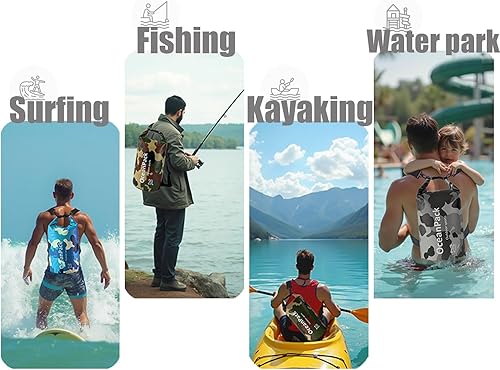 Miniatura 2 de Dry Bag impermeable para mujeres, 5L10L20L Roll Top ligero seco bolsa de almacenamiento mochila para viajes, natación, canotaje, kayak, camping y