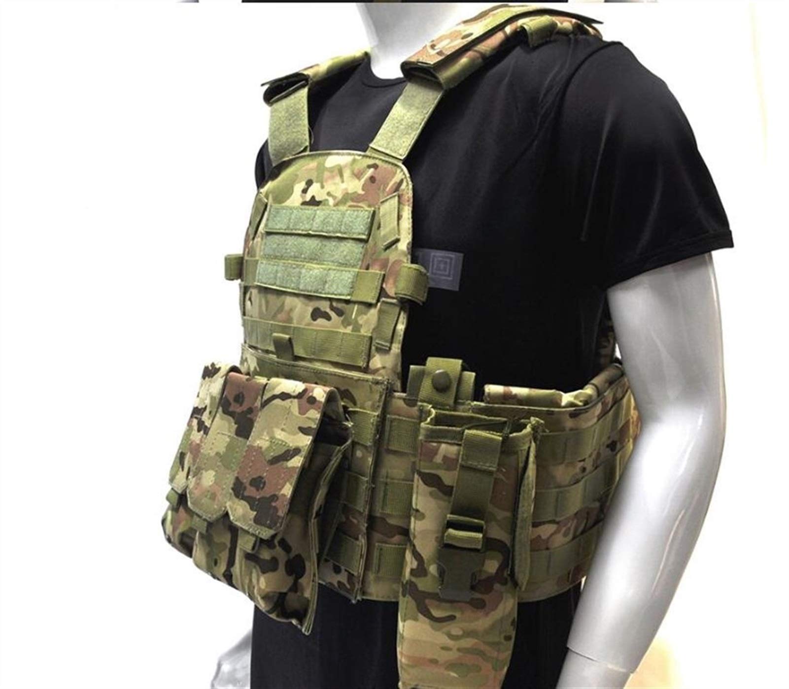 Gilet Tattico Militare Gilet da Caccia Gilet da Uomo for Esterno con Gilet Mimetico con Tasca Tascabile Waistcoat