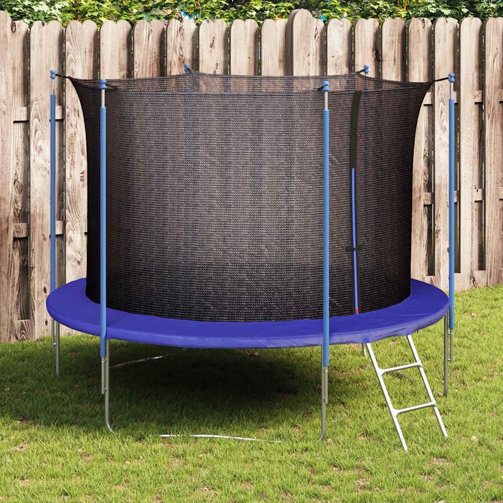 Siatka zabezpieczająca do okrągłych trampolin 3,05 m, część zamienna z PE, czarna, z zamkiem błyskawicznym, pasuje do drążków, odporna na warunki atmosferyczne i wzmocniona dla bezpiecznego