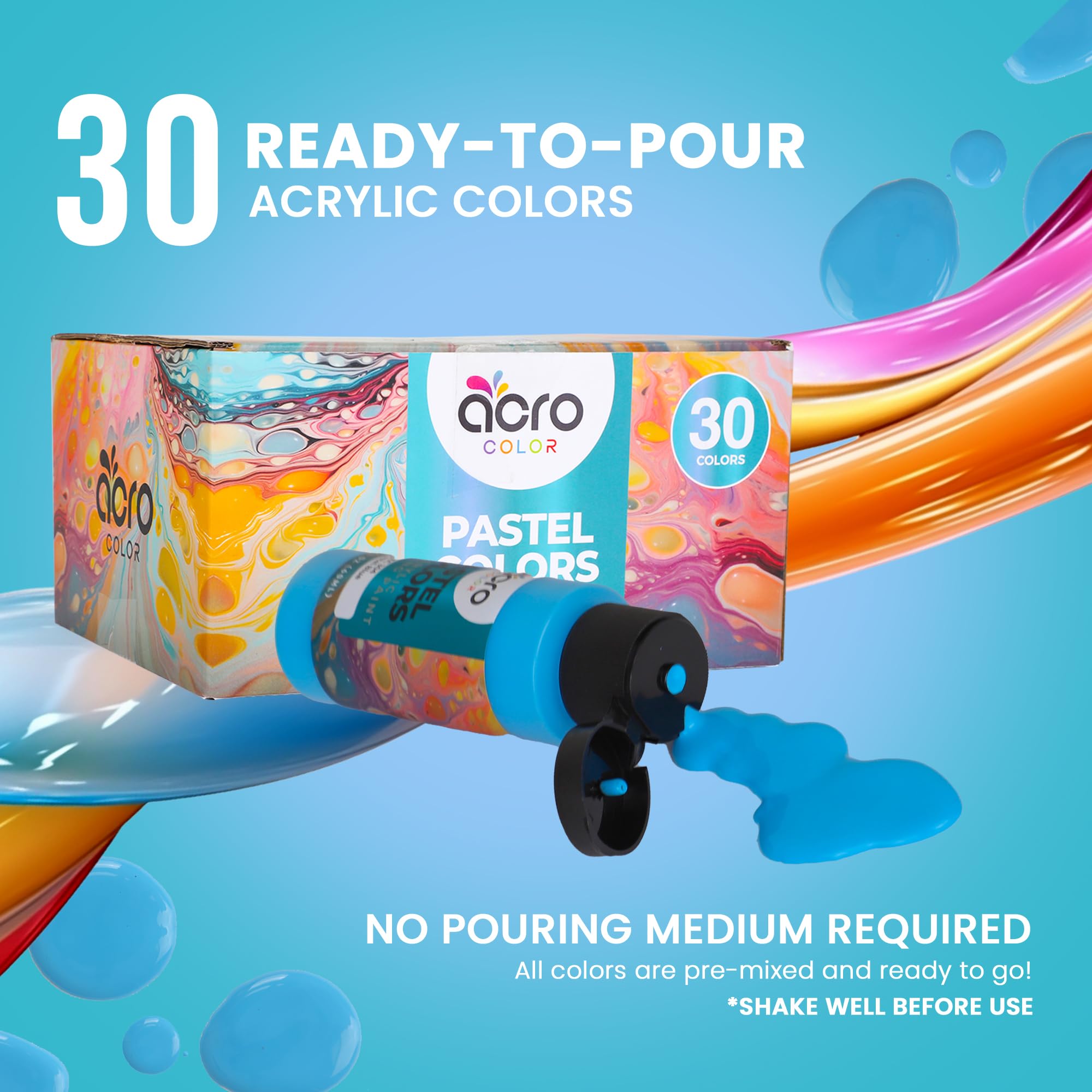 Amazon.com: Acrylic Pouring Paint Set | 30 Vibrant Colors