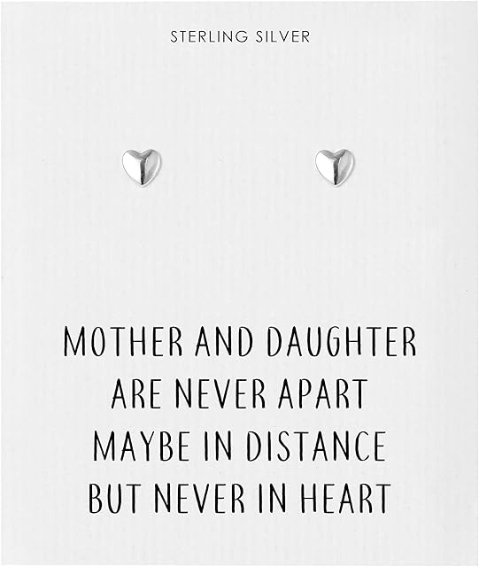 Sterling Silver Mother and Daughter Quote Heart Earrings