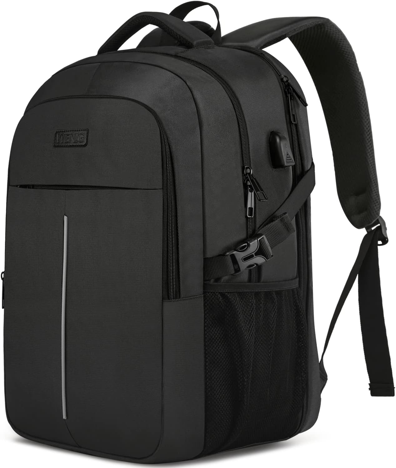Extra Large Backpack for Men 50L,Water Resistant 17Inch Travel Laptop Work bag with USB Charging Port Anti Theft Big Business TSA Approved Computer Rucksack Women College School,Black