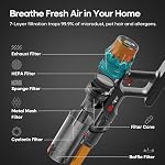 ElecKeys Aspirateurs sans fil, 650W 55KPA Aspirateurs avec 70 Mins Runtime, LED Affichage, Anti-angle, Aspirateur de bâton sans fil puissant pour la maison, Cheveux d'animaux, Planchers durs, Tapis