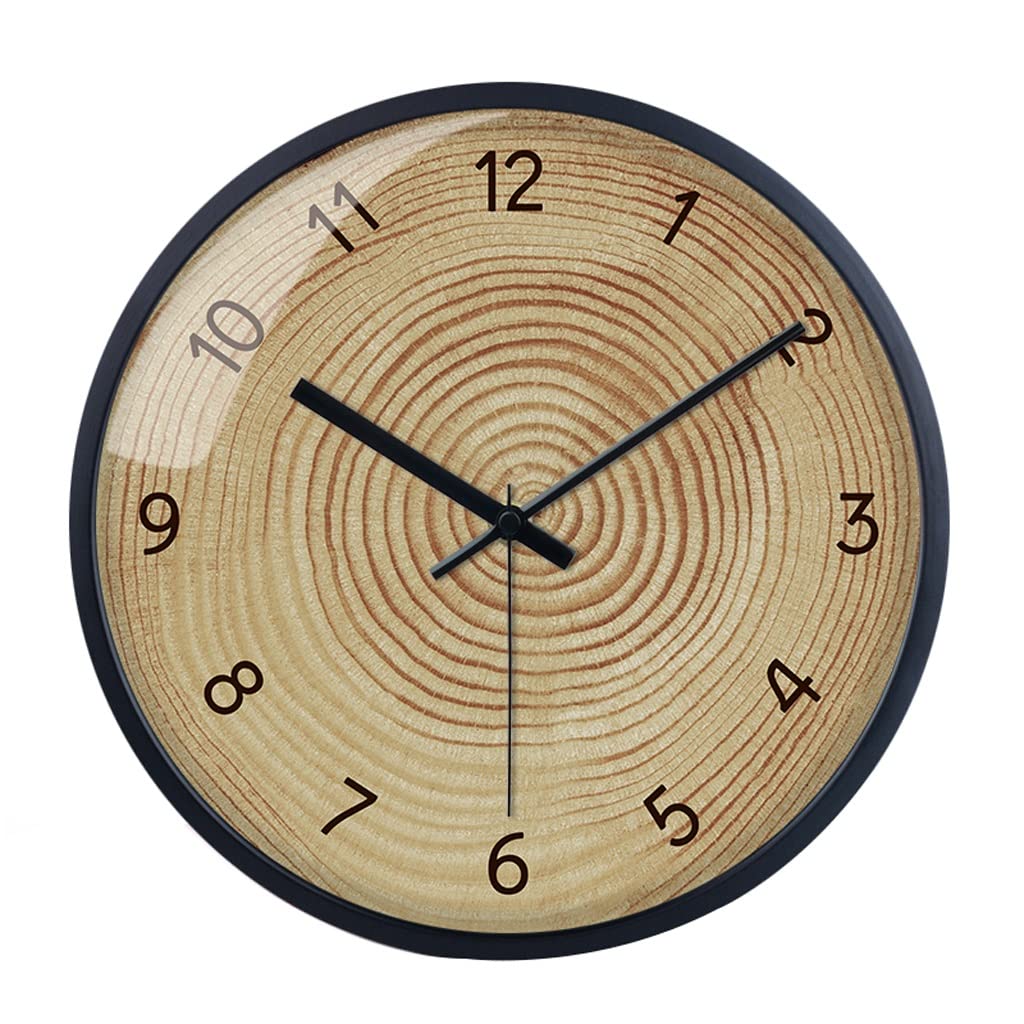 Horloge murale noire 12 pouces au design simple et moderne pour salon et cuisine