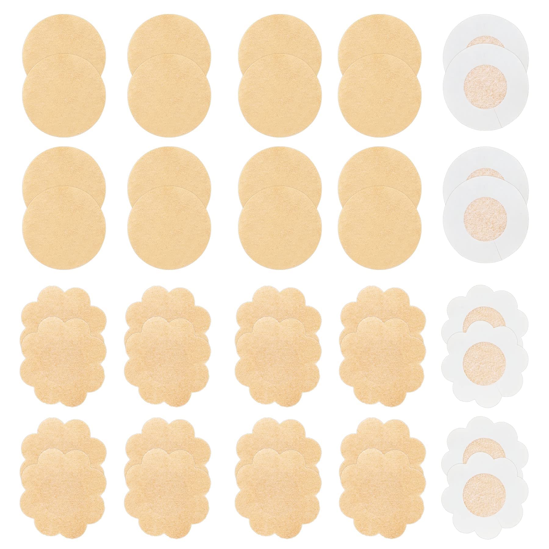 40 Pairs Nipple Covers Breast Bra Nvisible & Natural Satin Comfortable & Breathable Disposable Satin Pasties Self-Adhesive Petals Pad Pasties, Adhesive Bra, Breast Petals
