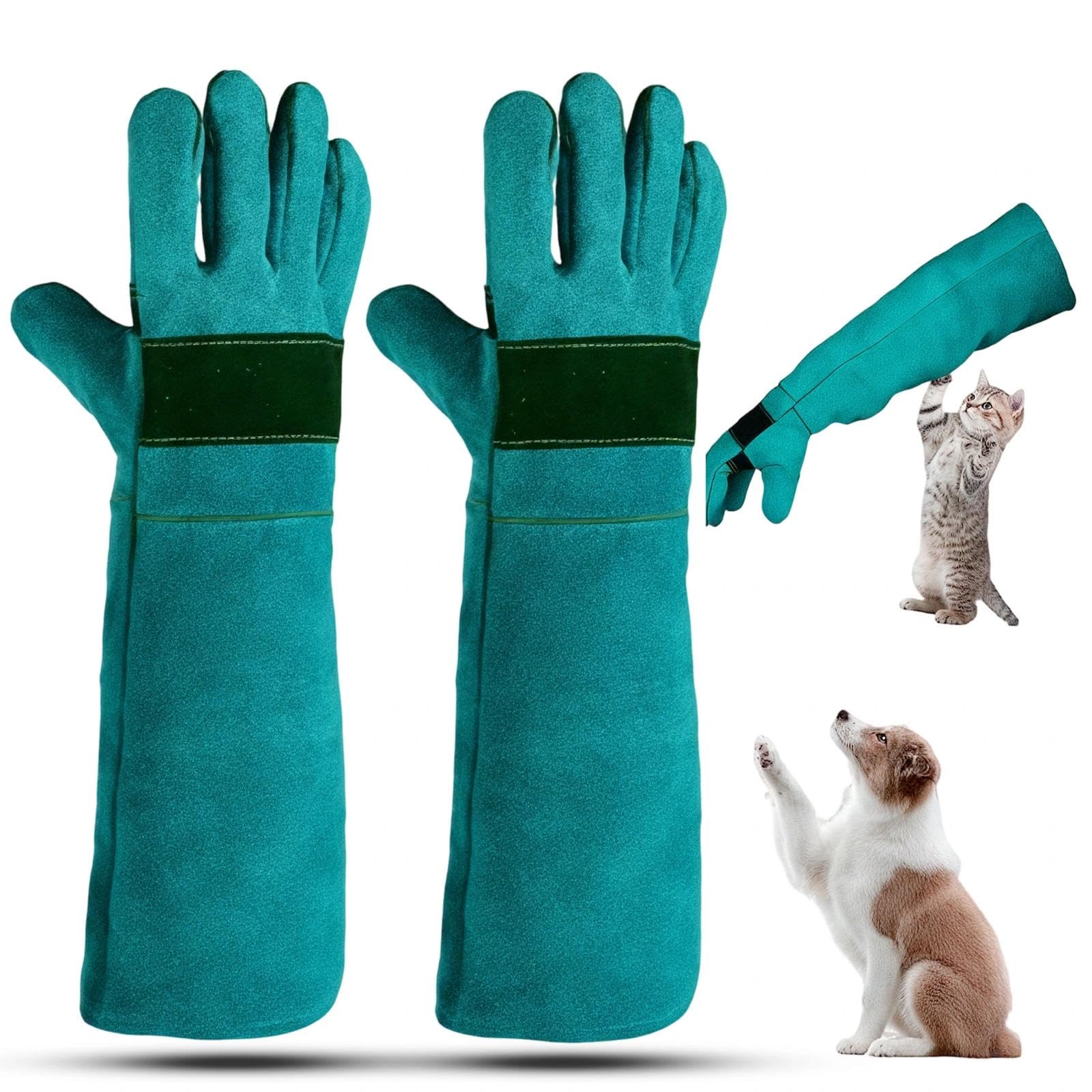 Eulihent Animal Handling Gloves Bite Proof 45 cm Anti-Bite Pet Gloves Bite Resistant Gloves for Welding, Gardening, Grooming, Handling Dog/Cat/Bird/Snake/Parrot/Lizard/Reptile