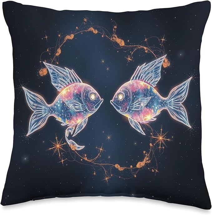 Pisces Zodiac Sign Throw Pillow