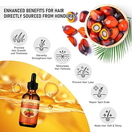 Miniatura 6 de Aceite de batana de 2.0 fl oz para el crecimiento del cabello, 100% aceite de batana orgánico puro prensado en frío sin refinar para la pérdida de