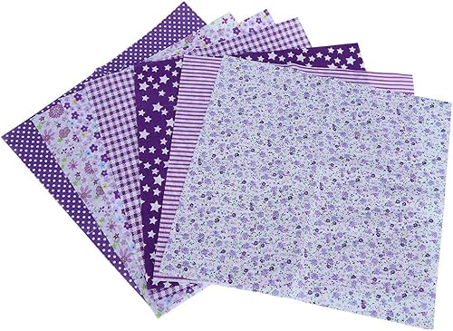 MONEYN Paños de costura de retazos, tela de algodón para bricolaje, 7 piezas de tela de algodón de 19.7 x 19.7in, cuadrados de tela precortados