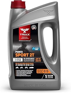 TRIAX Power Sport 2T Full Synthetic, All Season, 2 Cycle Engine Oil | For Powersports Premix & Direct Injector Engines in ATVs, UTVs, Snowmobiles, Wave Runners, JetSkis & Dirt Bikes (1 Gallon)