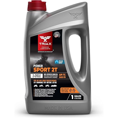 TRIAX Power Sport 2T Full Synthetic, All Season, 2 Cycle Engine Oil | For Powersports Premix & Direct Injector Engines in ATVs, UTVs, Snowmobiles, Wave Runners, JetSkis & Dirt Bikes (1 Gallon)