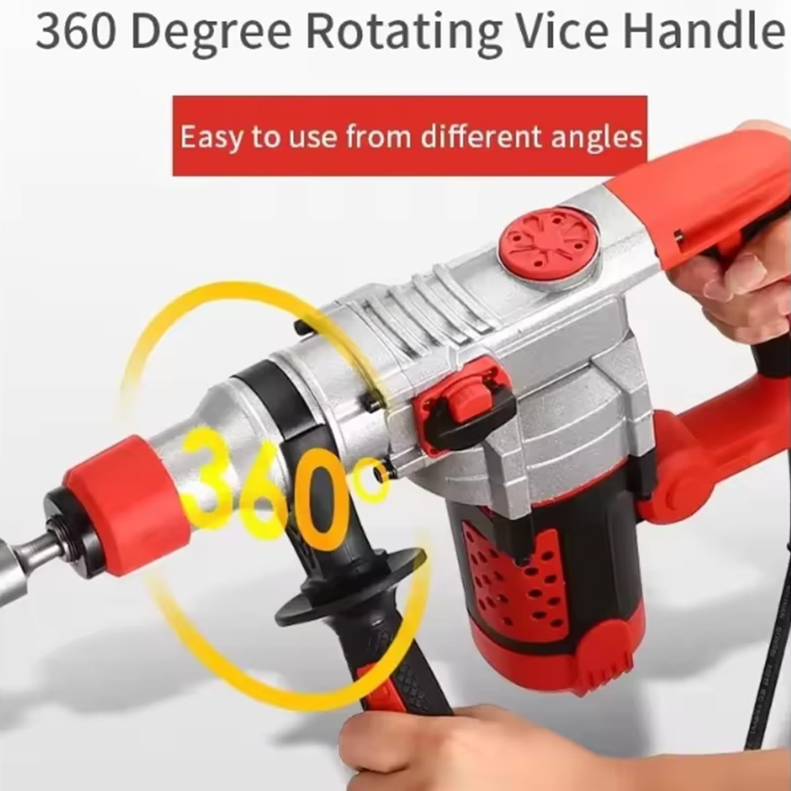 LYDZUSDP 1200W 220V Concrete Wall Removal Hammer Drilling Machine with Drill Bits,Rotary Hammer Drill Suitable for Wall Drilling and Ground Breaking