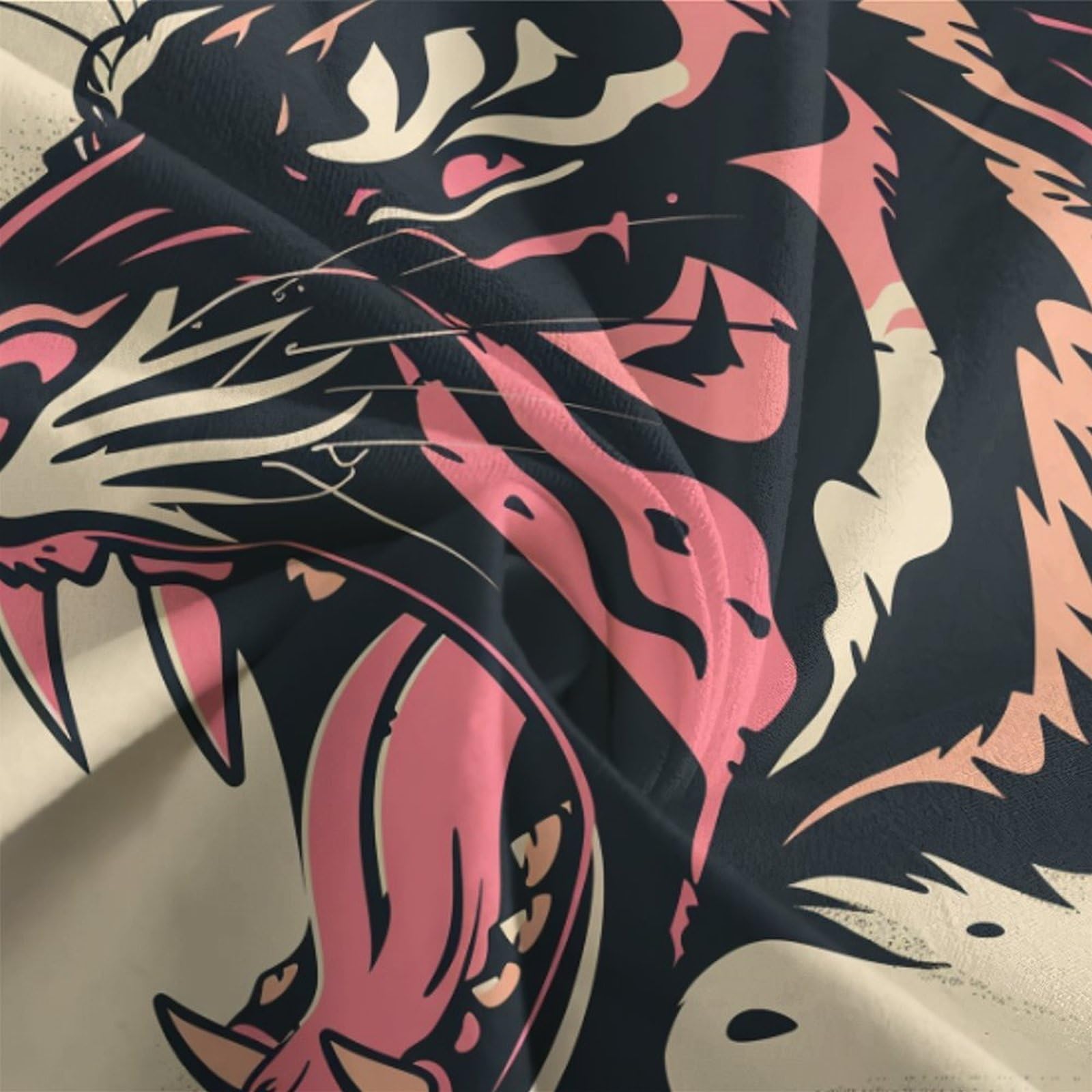 Stampato in 3D tigre Copertina Stampata Microfibra Disegnata Biancheria Da Letto Ipoallergenico Con 2 Federe,King（220x240cm）, Per Adolescenti E Adulti