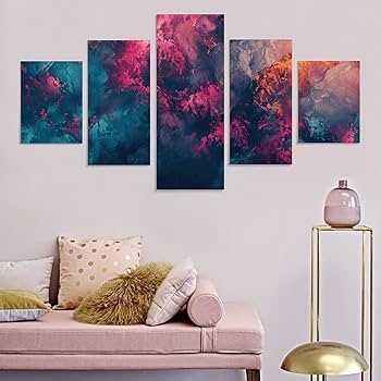 Amazon.co.jp: BNSSJAVS キャンバスウォールアート 5ピース、40 x 22