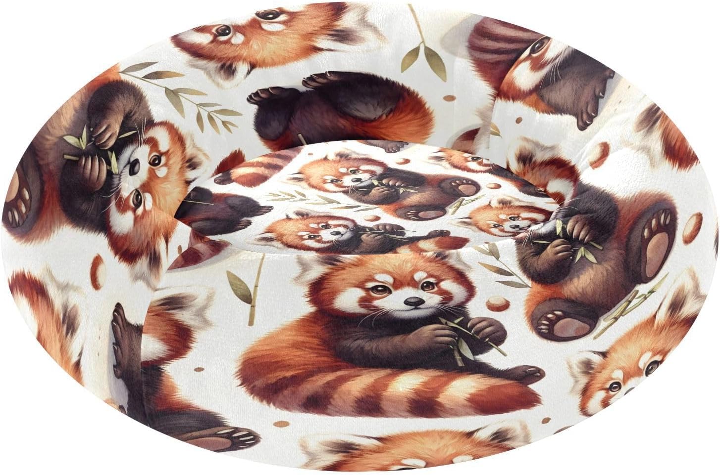 Dog Bed Ultra Soft Fluffy Comfortable Cat Bed, Cute Red Panda Washable Dog Beds Anti-Slip Round Pet Beds for Medium Dogs