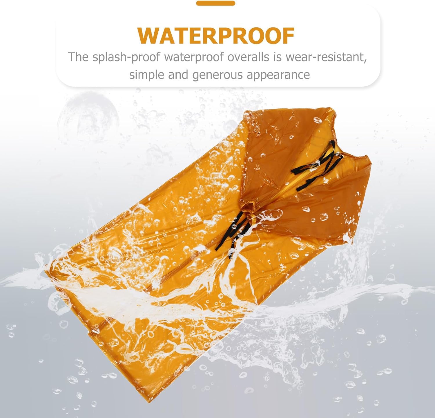 Waterproof Splash-proof Acid-resistant Pvc Work Overalls with Elastic for Meat Processing and Pet Shops, Yellow Protective Smock Apron for Industrial Safety