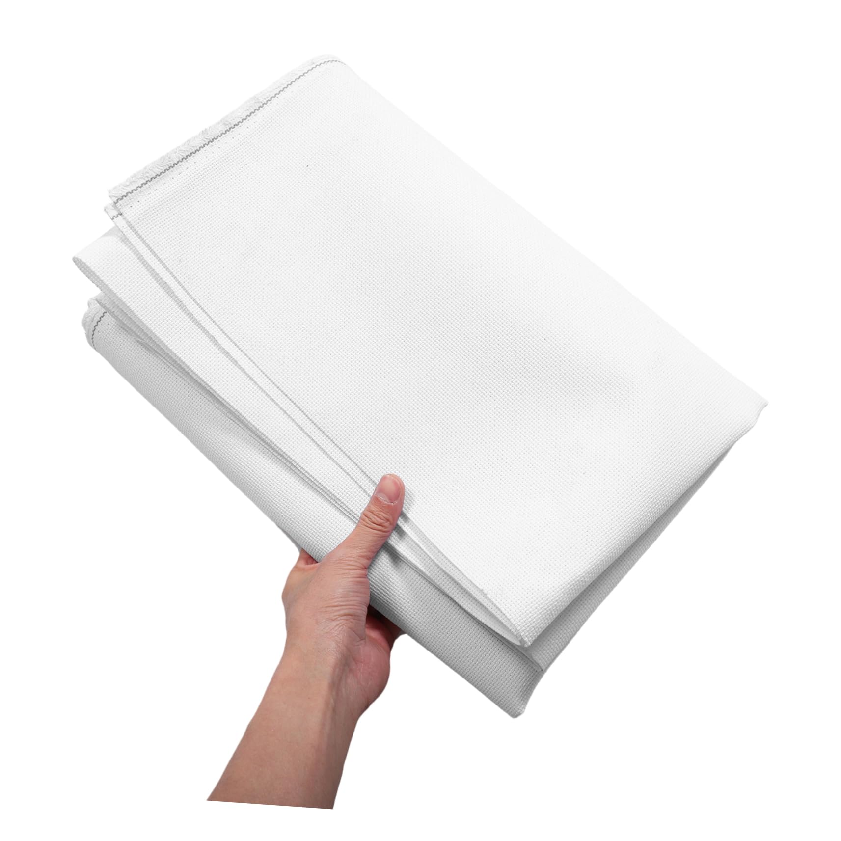 Bianco Tessuto Poliestere Cotone, per Punto Croce, 14ct a Griglia Media, 100x150cm, per Ricamo Fai da Te e Lavori Artigianali