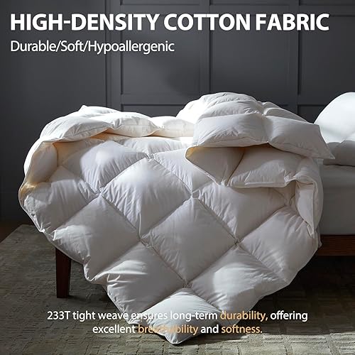 Miniatura 2 de BedTreat Luxury Goose Down Comforter Queen Size,Premium Hotel collecton Duvet Insert for All Seasons with Ultra-Soft 100% Organic Cotton Cover and 8