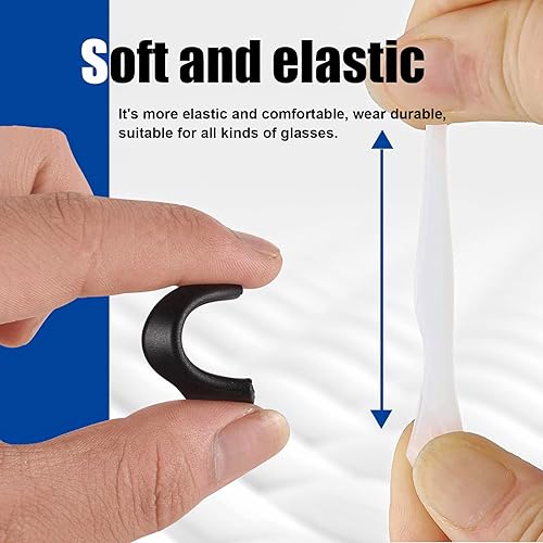 Vista 3 de Sujetador antideslizante de lentes para las orejas, suave y cómodo, con gancho de silicona, para lentes deportivos, lentes de sol y anteojos