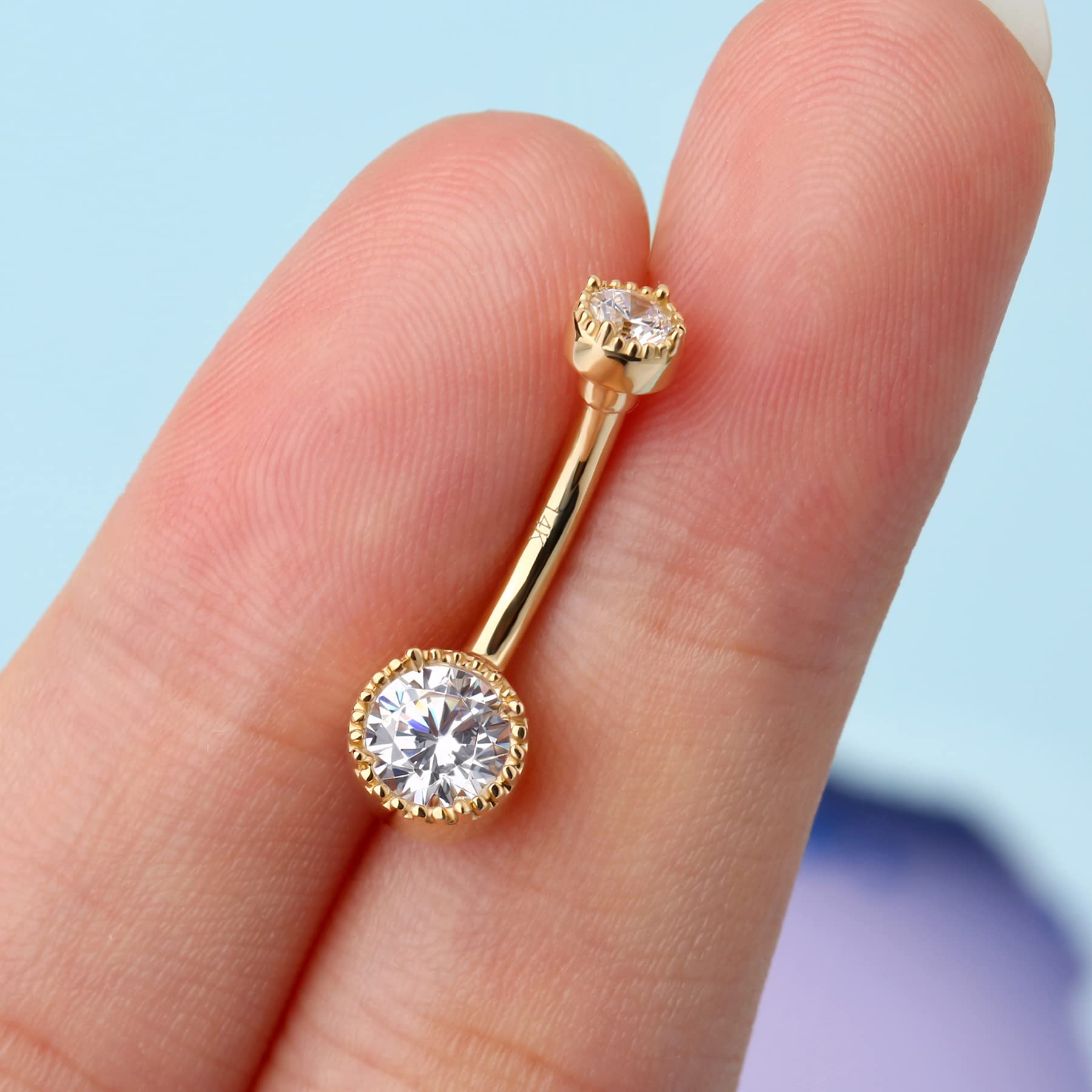 Melighting Bauchnabelpiercing 9 Karat Gelgold 14G Bauchpiercing in Herzform 10mm Nabelpiercing Schmuck Bauchpiercings Schmuck Bauchnabelpiercing Gold für Damen