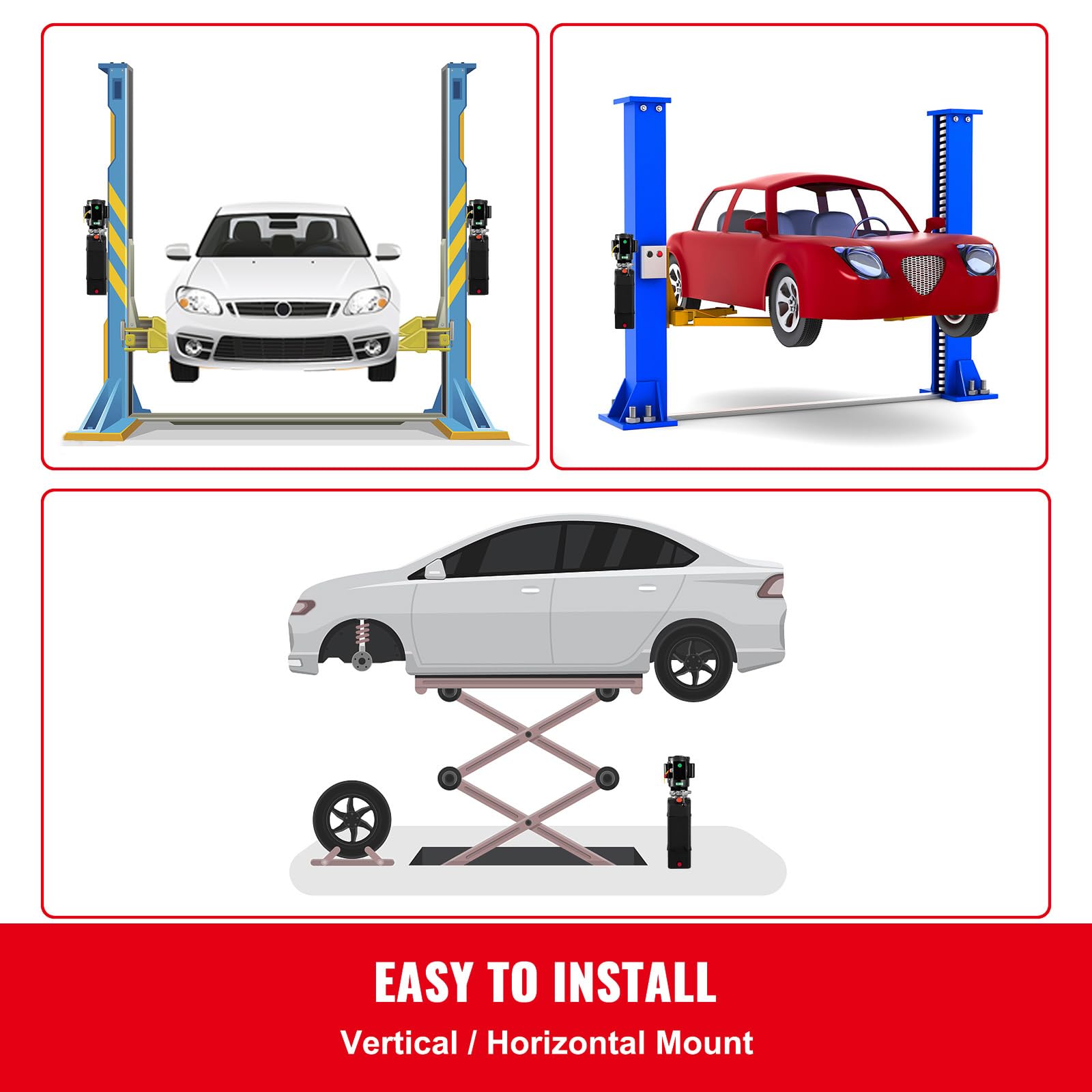 Happybuy 6L Hydraulic Power Unit for Auto Lifts, 220V Single Phase, 50Hz, 2750 PSI Pressure