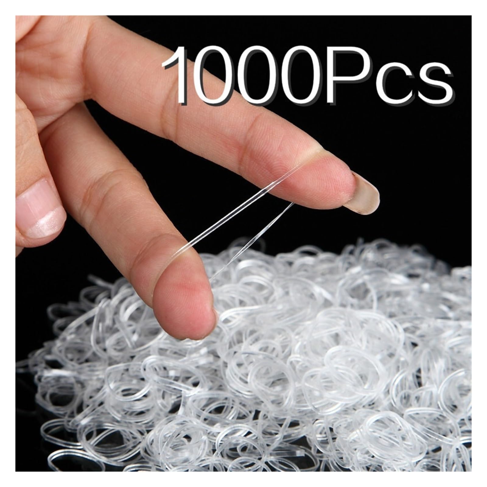 Elastici 1000 Pezzi/Confezione di Elastici for Capelli in Gel Trasparente, ECC.(Transparent)