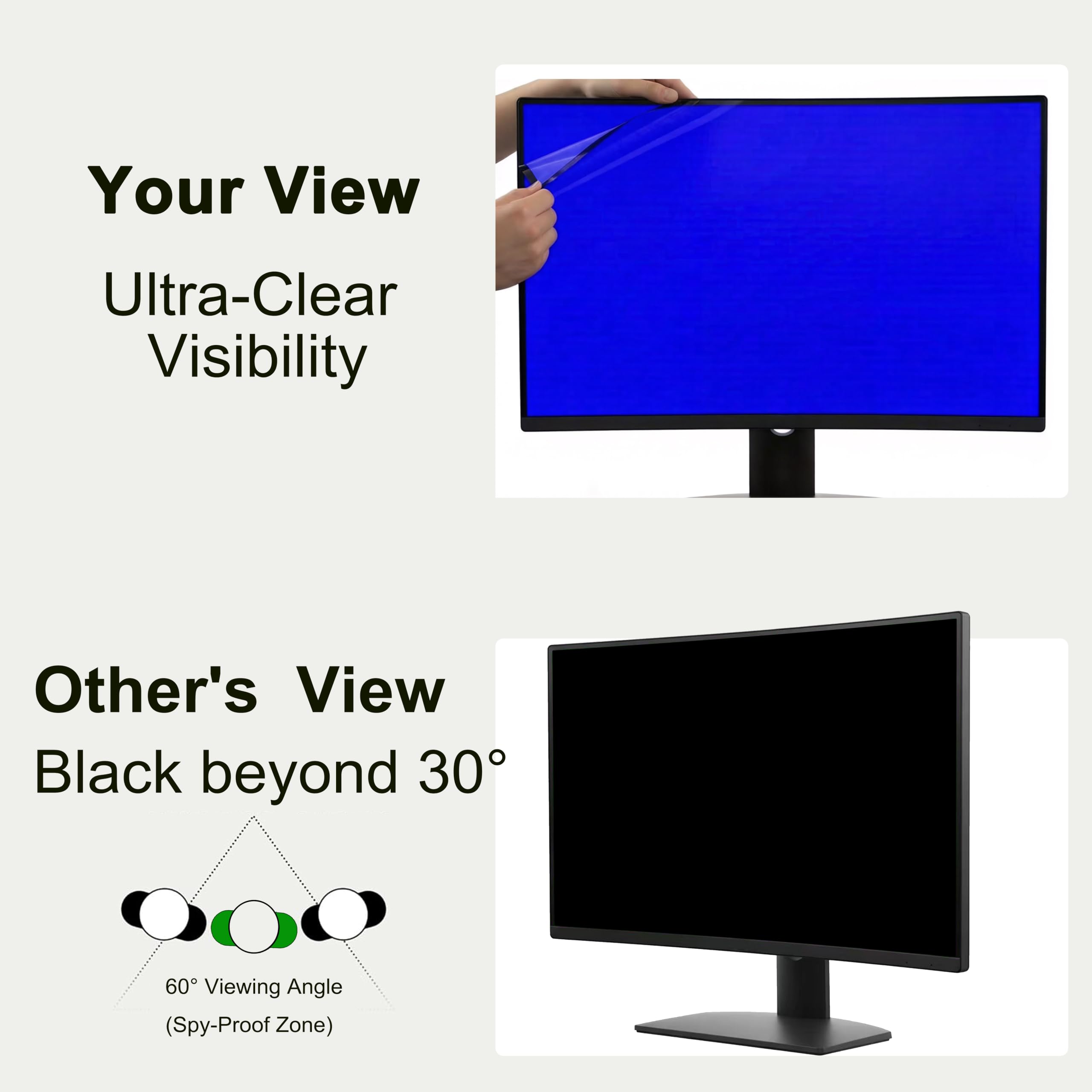 Paquete de 2 pantallas magnéticas de privacidad para monitor de 21.5 pulgadas (relación de aspecto 16:9), filtro de luz azul antirreflejos extraíble, escudo de privacidad opaco para