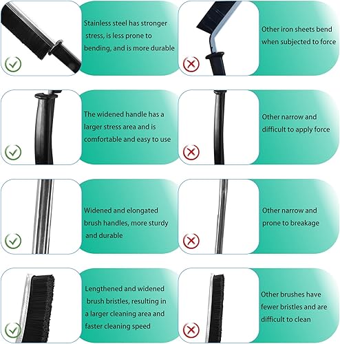 Miniatura 3 de OKOMER Cepillo de limpieza de hendiduras (4+2 piezas), cepillo de limpieza de hendiduras de cerdas duras, cepillo de limpieza multifuncional,